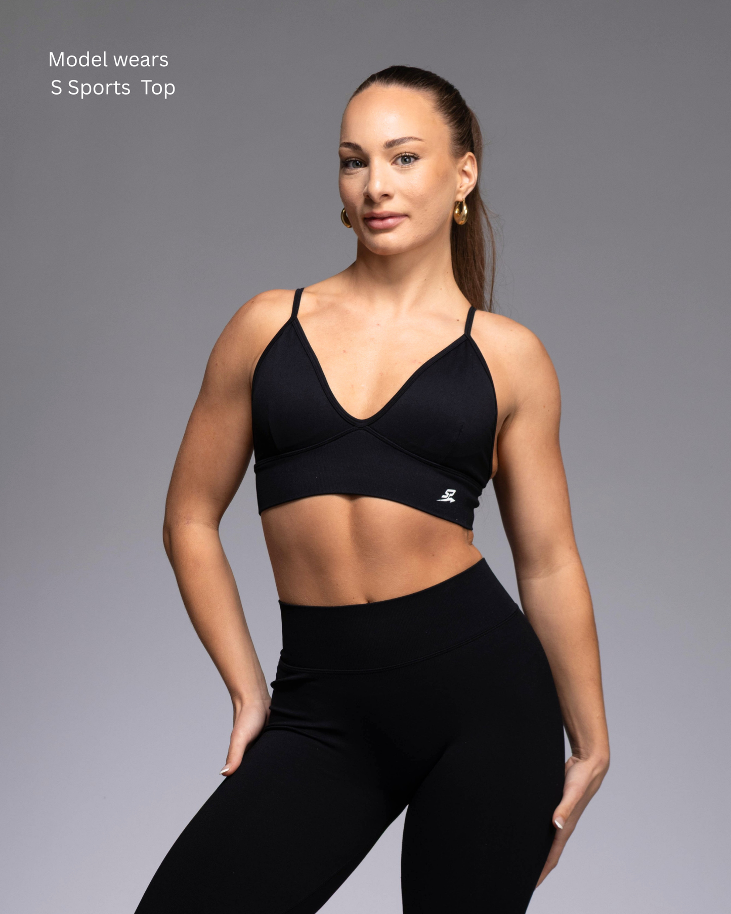 STRYD Performance Peaches scrunch leggings in Black — front view. Women's high-definition scrunch tights Australia.