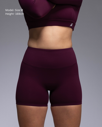 Haven Tight Training Shorts in Berry – High-Rise Women's Gym Shorts with Built-In Support | STRYD Performance
Activewear Sunshine Coast - Front view