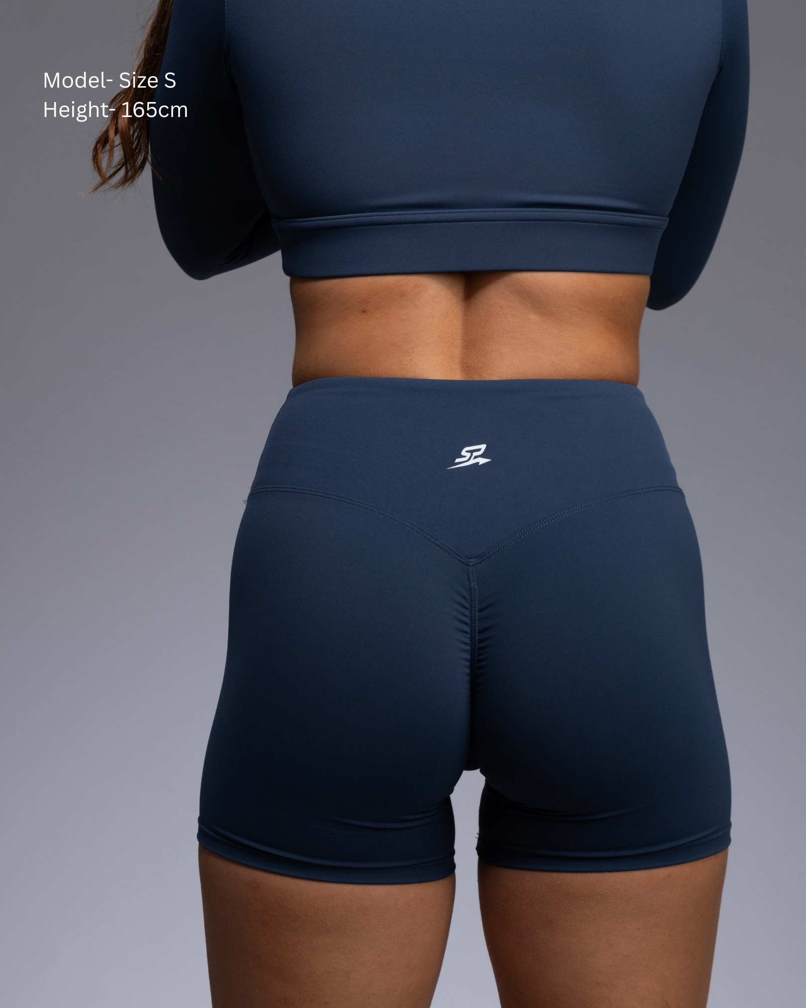 Haven Tight Training Shorts in Teal – Women's High-Rise Gym Shorts back Detail View | STRYD Performance Activewear Sunshine Coast
