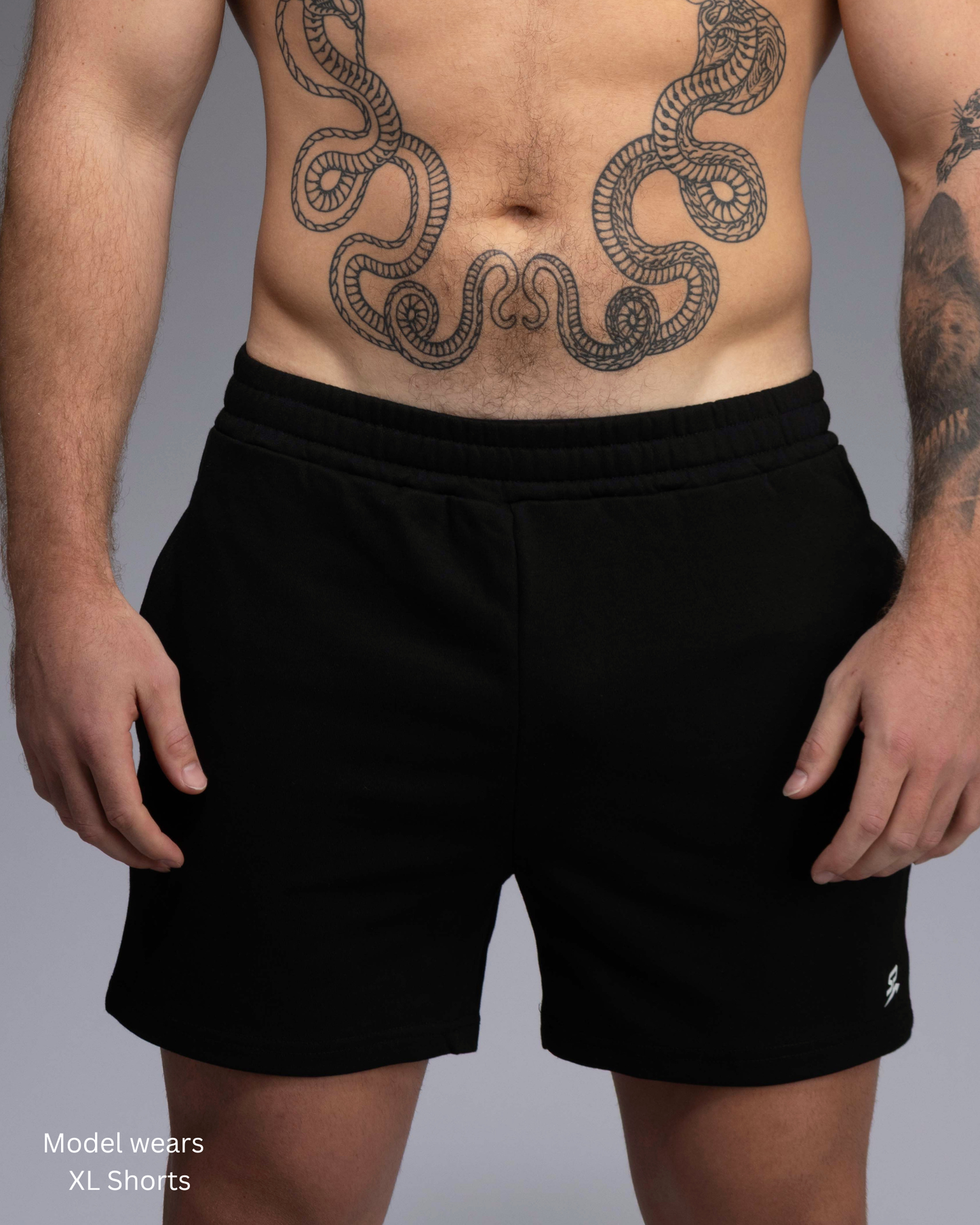 STRYD Performance Roam 5" track shorts in Black — front view. Unisex relaxed fit training shorts Sunshine Coast QLD Australia.