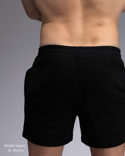 STRYD Performance Roam 5" track shorts in Black —back view. Unisex relaxed fit training shorts Sunshine Coast QLD Australia.